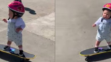 Iako još uvijek ne zna hodati ova djevojčica je već naučila da vozi skejt (VIDEO)